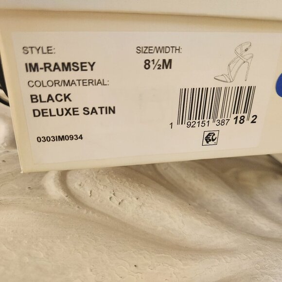 Imagine Vince Camuto Ramsey Black Satin Heeled Sandals. NIB. Size 8.5 - Picture 4 of 11